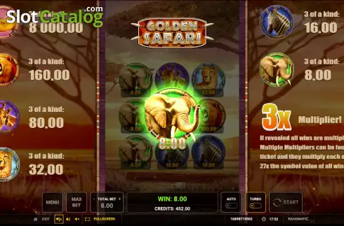 Bildschirm3. Golden Safari slot