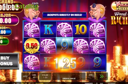 Win screen. Piggy Prizes Wand of Riches slot