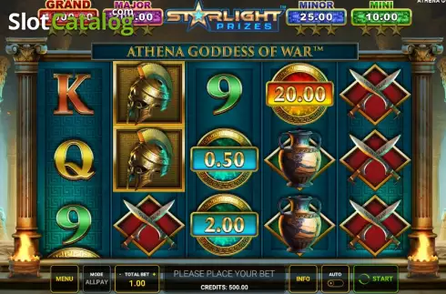 Game screen. Starlight Jackpots Athena Goddess of War slot