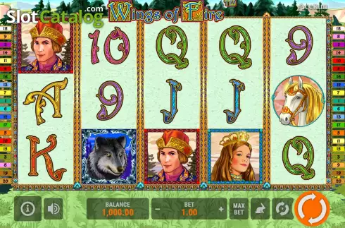 Game screen. Wings of Fire slot