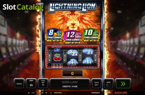Bildschirm2. Lightning Lion slot