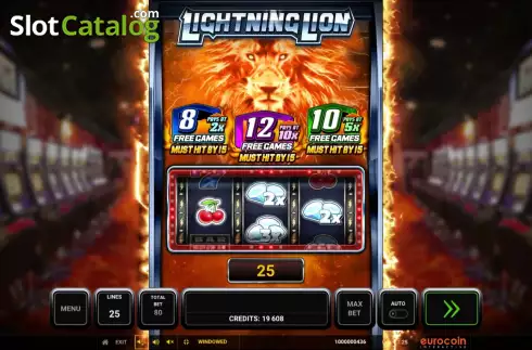 Skärmdump3. Lightning Lion slot