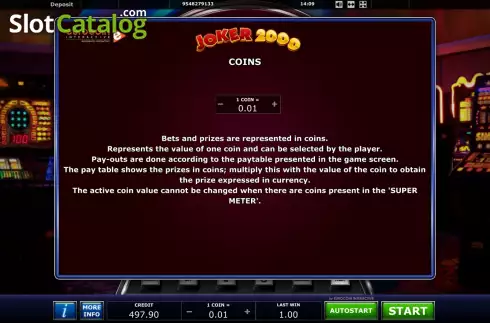 Rules. Joker 2000 slot