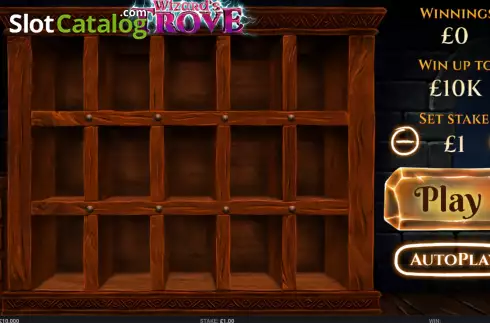 Game screen. Wizard's Trove slot
