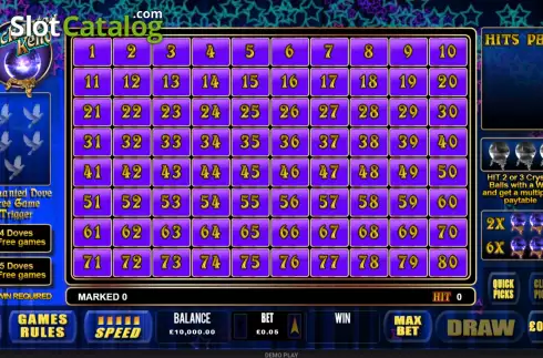 Game screen. Enchanted Keno slot