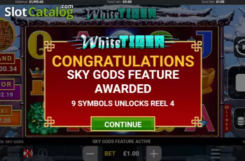 Bonus Game screen. White Tiger (HITSqwad) slot