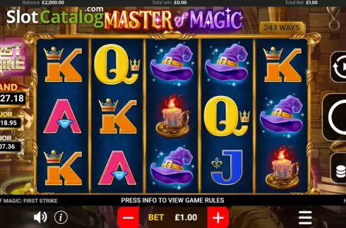 Game screen. Master of Magic slot