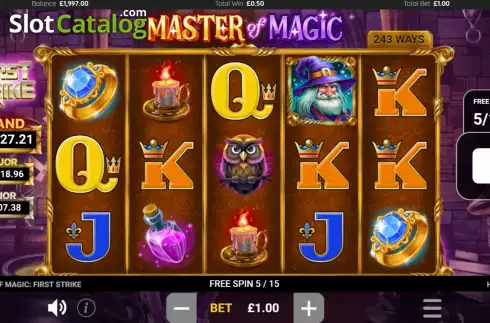 Free Spins screen 2. Master of Magic slot