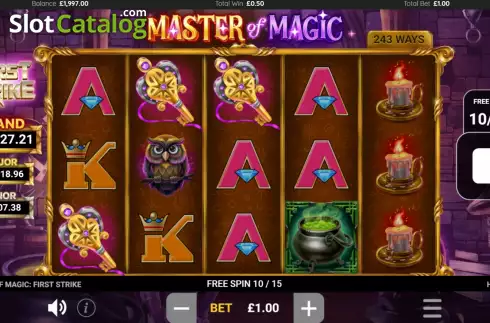 Free Spins screen 3. Master of Magic slot