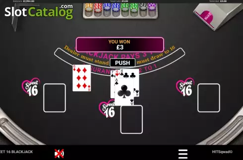 Bildschirm5. Sweet 16 Blackjack slot