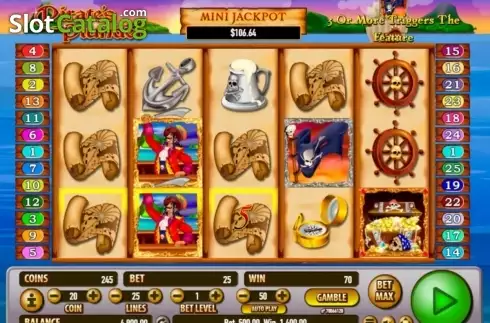 Game Workflow screen. Pirate's Plunder (Habanero Systems) slot