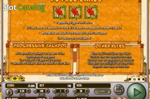 Paytable 2. Shaolin Fortunes 100 slot