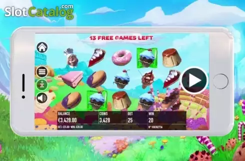 Mobil Game Workflow screen. Cake Valley slot