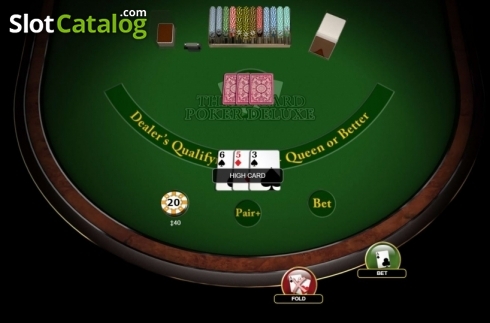 Game Screen. Three Card Poker Deluxe (Habanero) slot