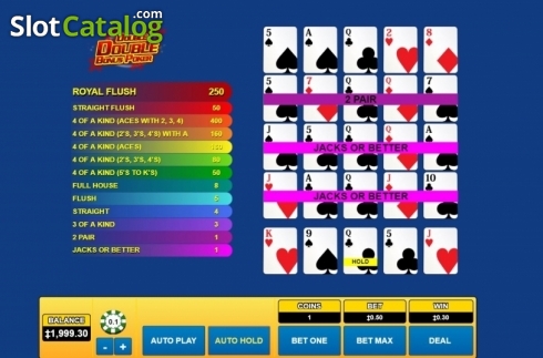 Game Screen. Double Double Bonus Poker (Habanero) slot