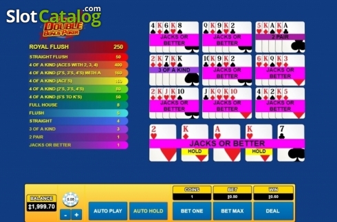 Skärmdump5. Double Double Bonus Poker (Habanero) slot