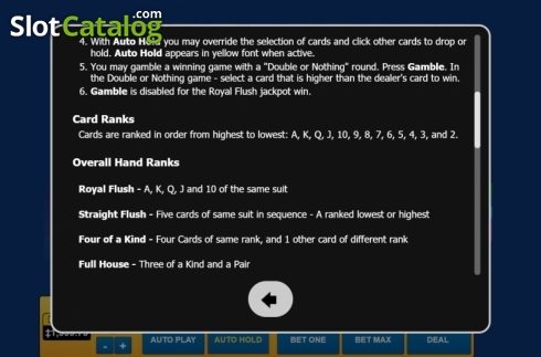 Bildschirm9. Double Bonus Poker (Habanero) slot