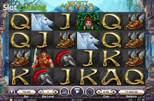 Game Screen. Mighty Medusa (Habanero) slot
