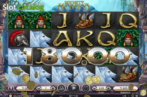Big Win Screen. Mighty Medusa (Habanero) slot