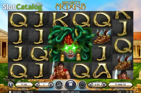 Free Spins Gameplay Screen. Mighty Medusa (Habanero) slot