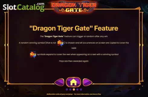Feature Screen. Dragon Tiger Gate slot