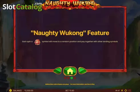 Feature Screen. Naughty Wukong slot