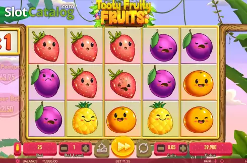 Win Screen. Tooty Fruity Fruits slot