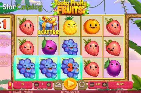Skärmdump4. Tooty Fruity Fruits slot