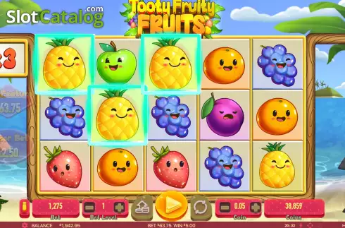 Skärmdump9. Tooty Fruity Fruits slot