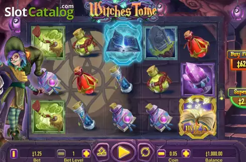 Game Screen. Witches Tome slot
