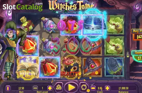 Win Screen. Witches Tome slot