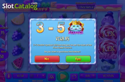 Buy Feature Screen. Slime Party slot