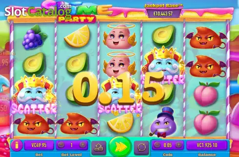 Free Spins Win Screen. Slime Party slot