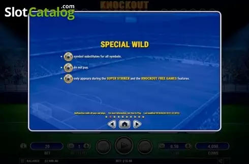 Paytable 2. Knockout Football slot
