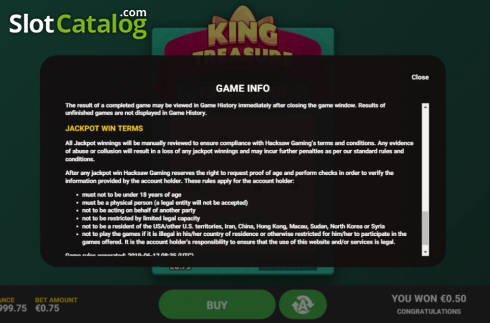 Bildschirm8. King Treasure slot