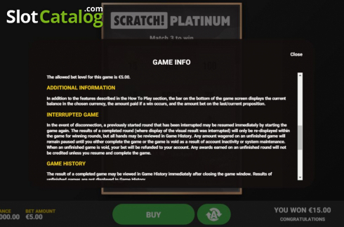 画面8. Scratch Platinum (スクラッチ・プラチナム) カジノスロット