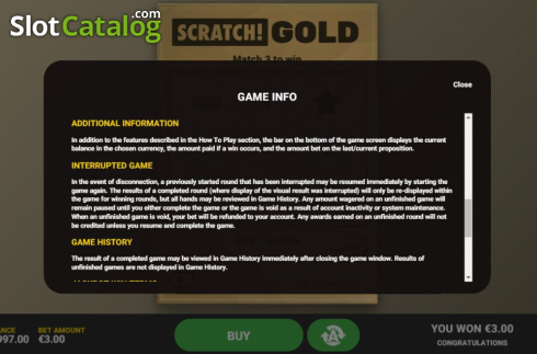 画面7. Scratch Gold (スクラッチ・ゴールド) カジノスロット