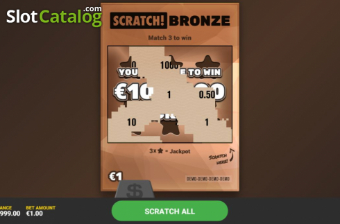 Game Screen 2. Scratch Bronze slot