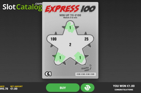 Ecran4. Express 100 slot