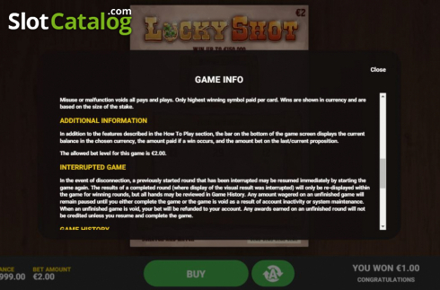 Bildschirm7. Lucky Shot (Hacksaw Gaming) slot
