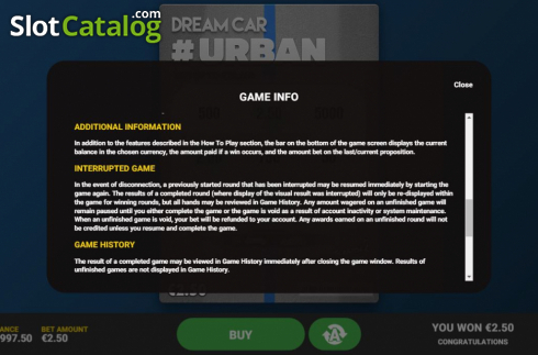 Bildschirm7. Dream Car Urban slot