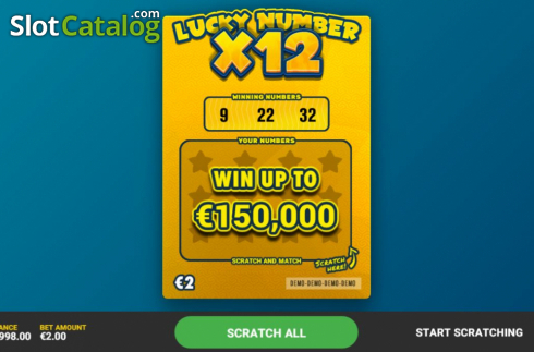 画面2. Lucky Number x12 (ラッキー・ナンバーx12) カジノスロット