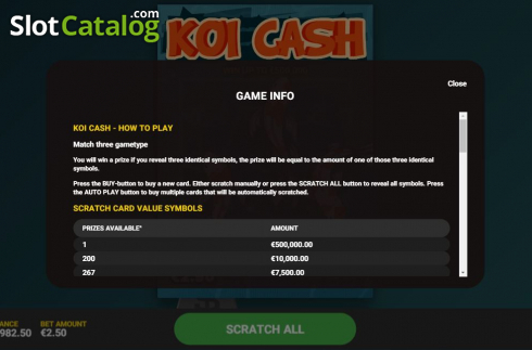 Game Rules 1. Koi Cash slot