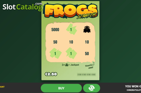 Win Screen 3. Frogs Scratch slot