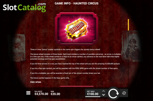 Features 2. Haunted Circus slot