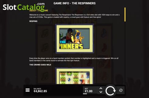 Features. The Respinners slot