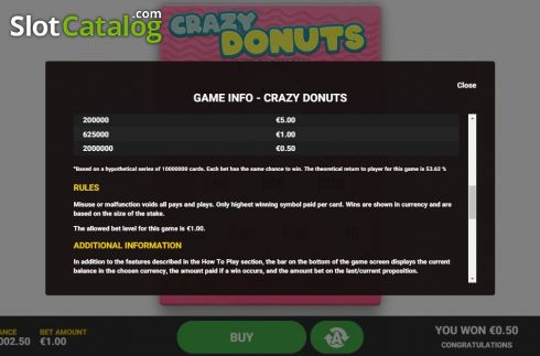 画面8. Crazy Donuts カジノスロット
