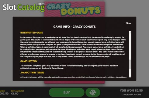 画面9. Crazy Donuts カジノスロット
