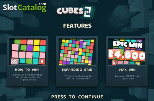 Start Screen. Cubes 2 slot