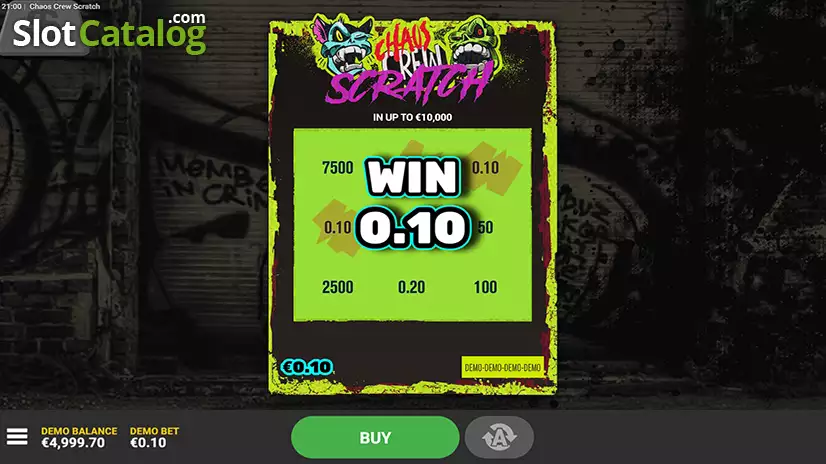 Chaos Crew Scratch Win Screen
